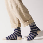 Sealskinz Banham Bamboo Mid Length Striped Sock Navy/Grey/Cream Unisex SOCK