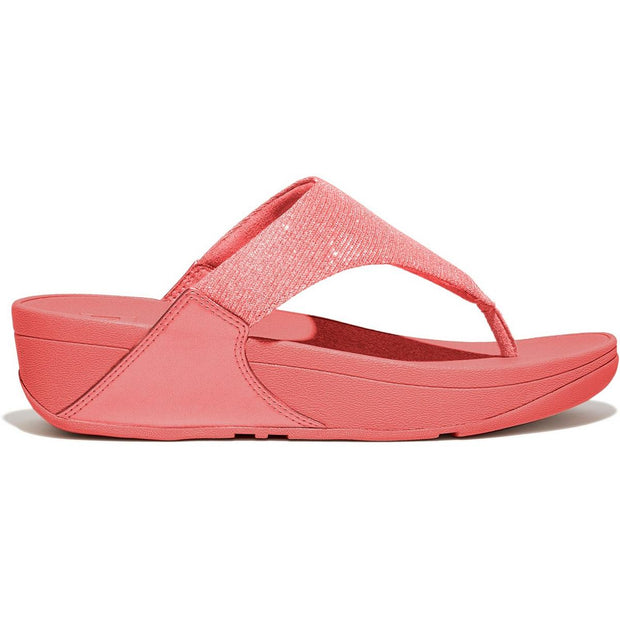 Fitflop Lulu Shimmerlux Toe Post Sandals Rosy Coral