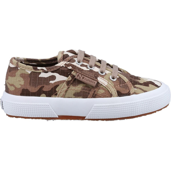 Superga 2750 Kids Camo Ripstop Trainer Beige Raw Camouflage