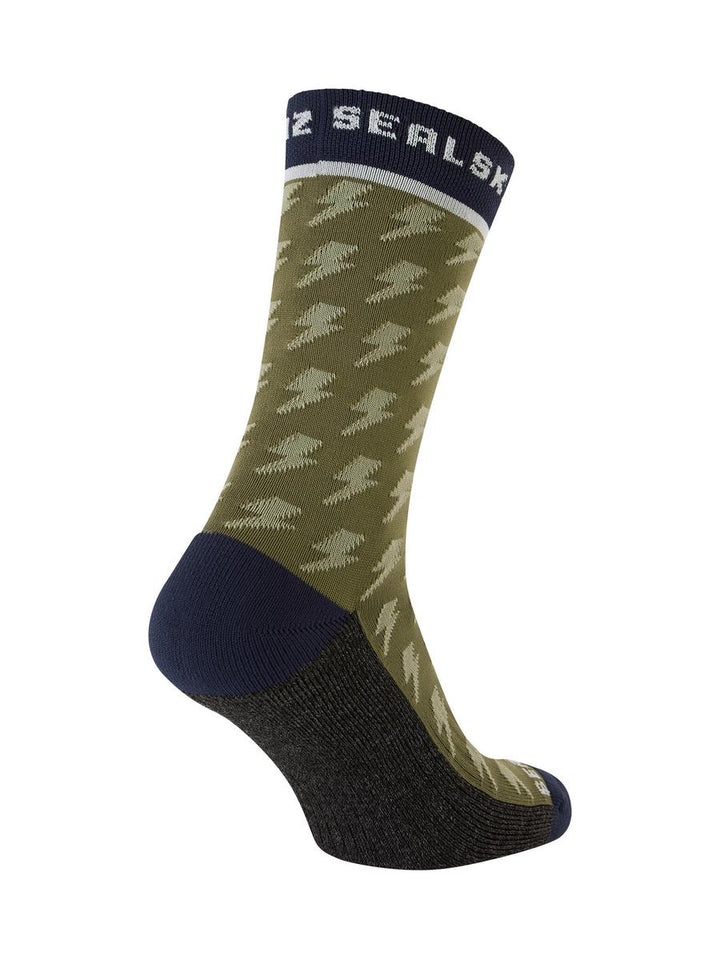 Sealskinz Rudham Mid Length Meteorological Active Sock Olive/Navy/Cream Unisex SOCK