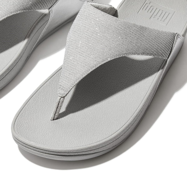 Fitflop Lulu Shimmerlux Toe Post Sandals Silver