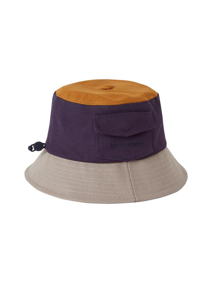 Sealskinz Lynford Waterproof Men's Colour Block Canvas Bucket Hat Navy/Yellow/Beige Men's HAT