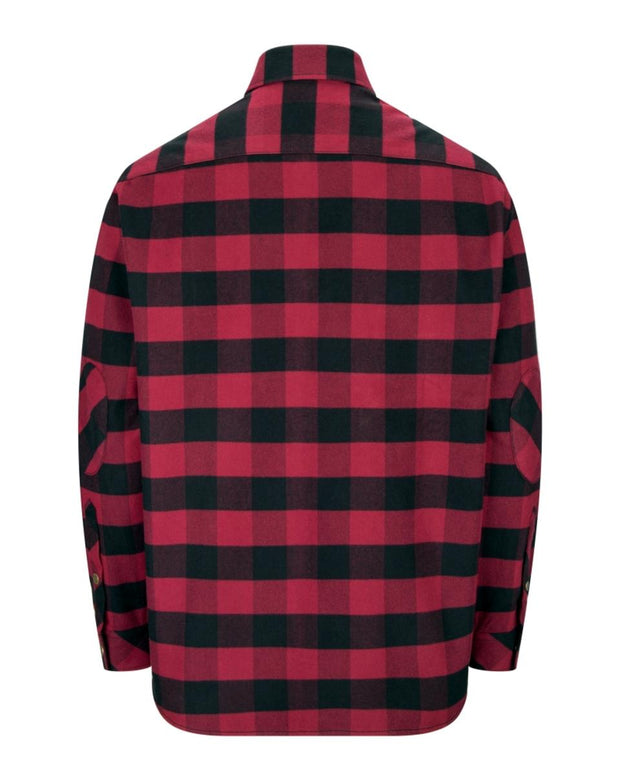Hoggs of Fife Tentsmuir Heavyweight Flannel Shirt Red/Black Check S ...