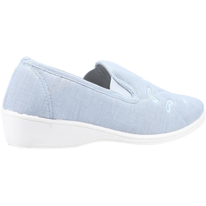 Mirak Bessie Twin Gusset Canvas Slip On Shoe Green