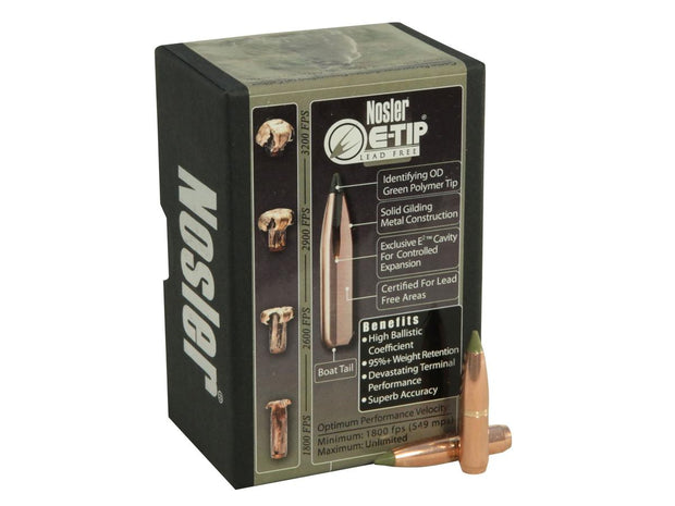 Nosler E-Tip Projectiles 6.5mm 120gr Lead Free Box 50