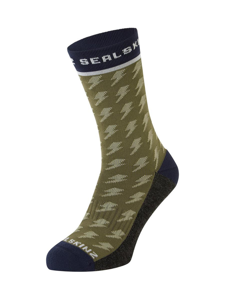 Sealskinz Rudham Mid Length Meteorological Active Sock Olive/Navy/Cream Unisex SOCK