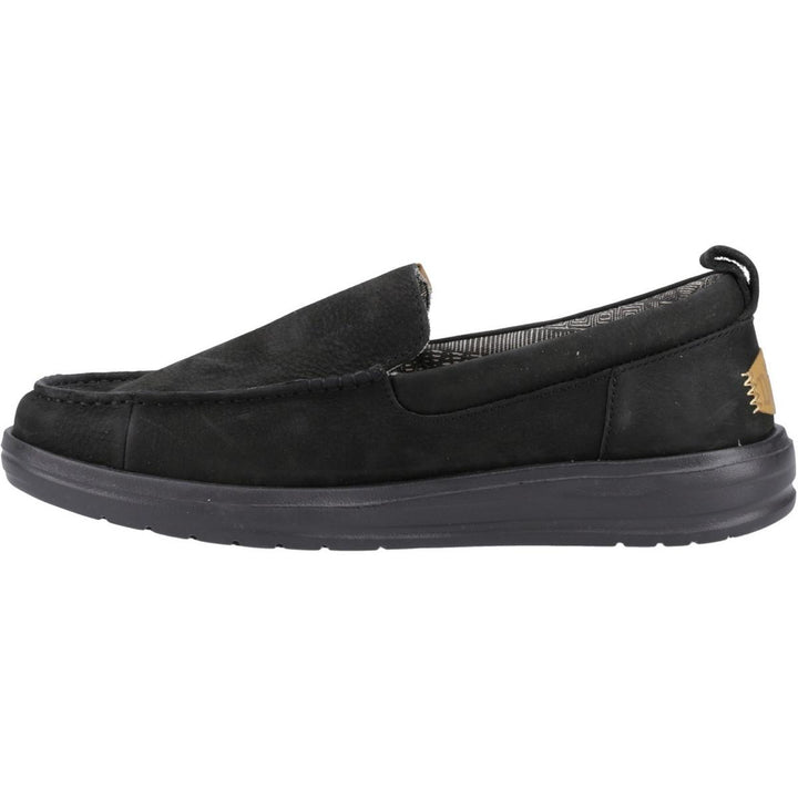 HEYDUDE Wally Grip Moc Craft Leather Shoe Black