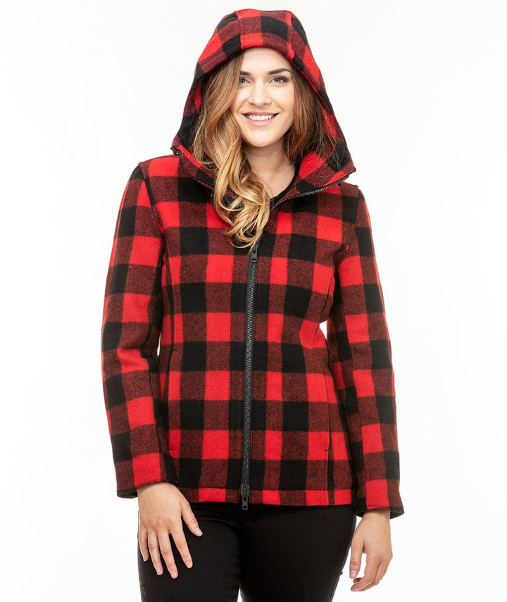 Swanndri Seattle Hoodie Red/Black Check