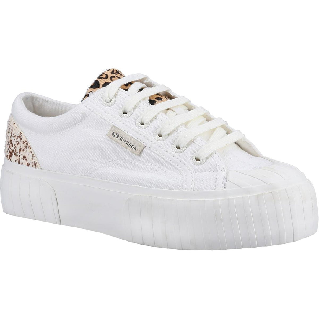 Superga 2631 Calfhair Details Trainer White Avorio/Leopard S