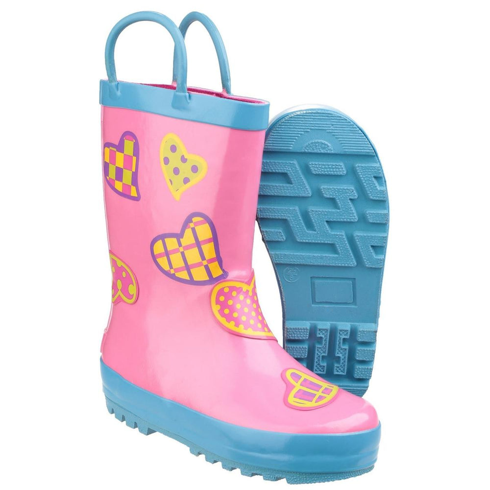 Cotswold Puddle Waterproof Pull On Boot Hearts – view 2