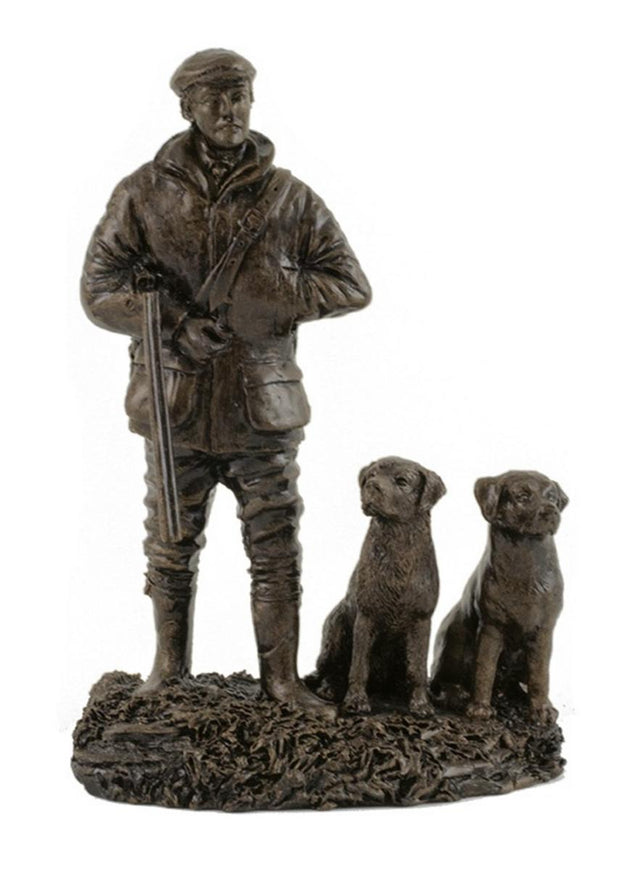 Bisley Patina Bronze Sculpture Best Shot And His Dogs