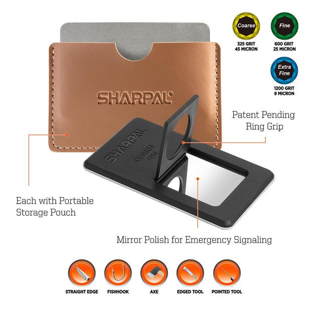Sharpal 3-pc C/CARD SIZE SHARPENING STONE - C/F/XF