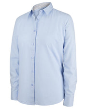 Hoggs of Fife Bonnie Ii Ladies Cotton Shirt - Light Blue Stripe