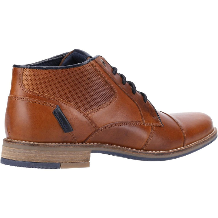 Dune Carls Lace Up Ankle Boots Tan Leather