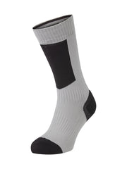 Sealskinz Runton Waterproof Cold Weather Mid Length Sock with Hydrostop Grey/Black/Yellow Unisex SOCK