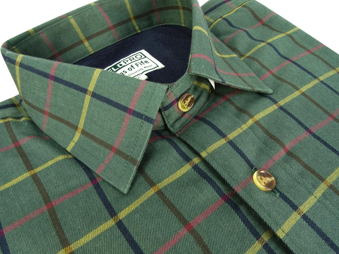 Hoggs of Fife Beech Fleece Lined Shirt Green Check