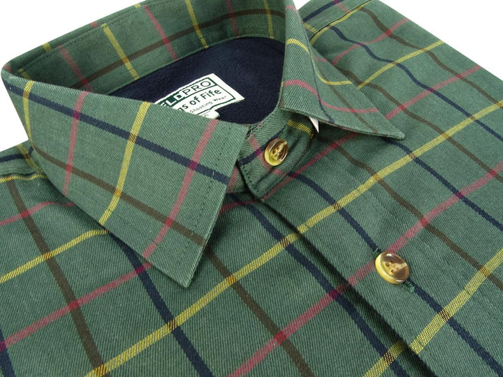 Hoggs of Fife Beech Fleece Lined Shirt Green Check
