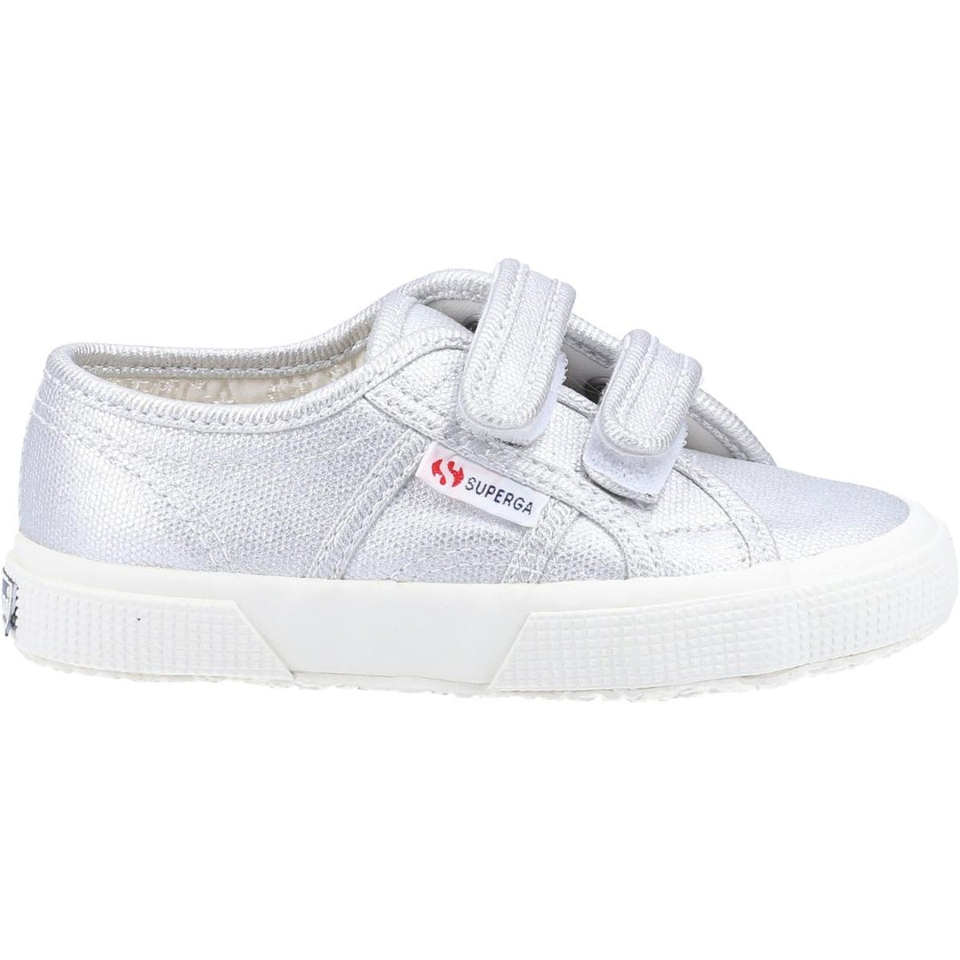 Superga 2750 Straps Metallic Canvas Shoe Grey Silver