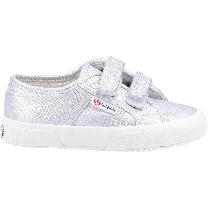Superga 2750 Straps Metallic Canvas Shoe Grey Silver
