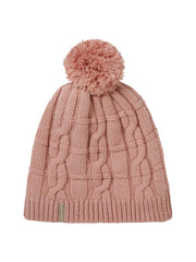 Sealskinz Hemsby Waterproof Cold Weather Cable Knit Bobble Hat Pink Unisex HAT