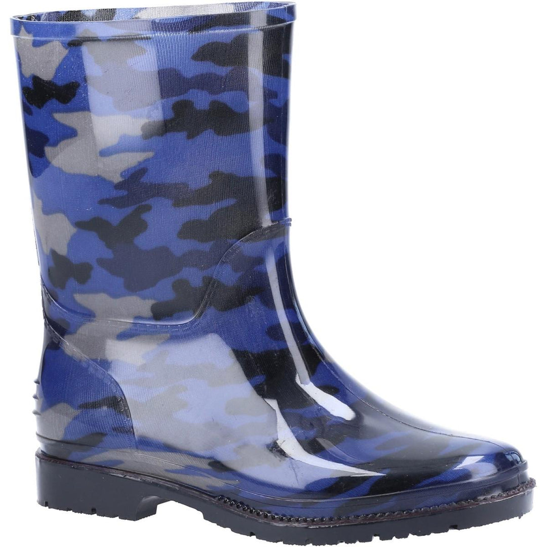Cotswold PVC Jnr Wellington Navy Camo