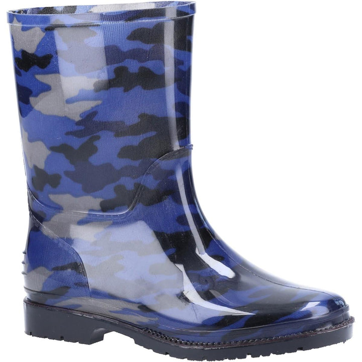 Cotswold PVC Jnr Wellington Navy Camo