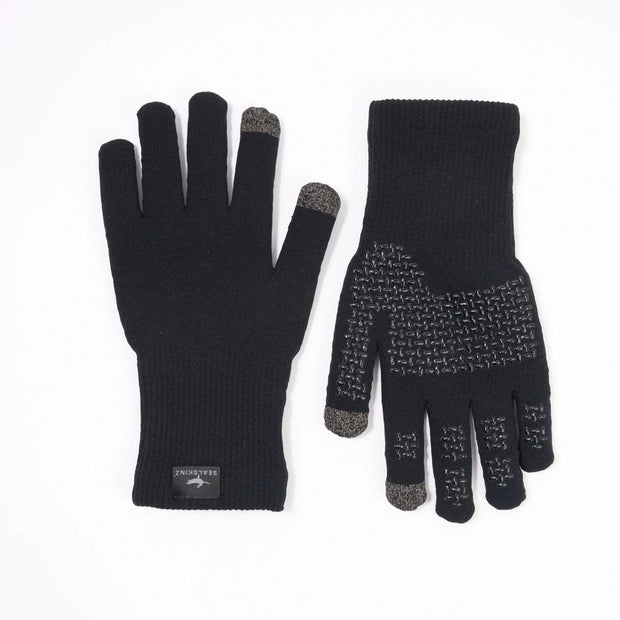 Sealskinz Anmer Waterproof All Weather Ultra Grip Knitted Glove Black Unisex GLOVE