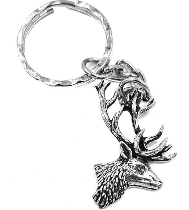 Bisley Pewter Keyring Chain No.4 Stags Head