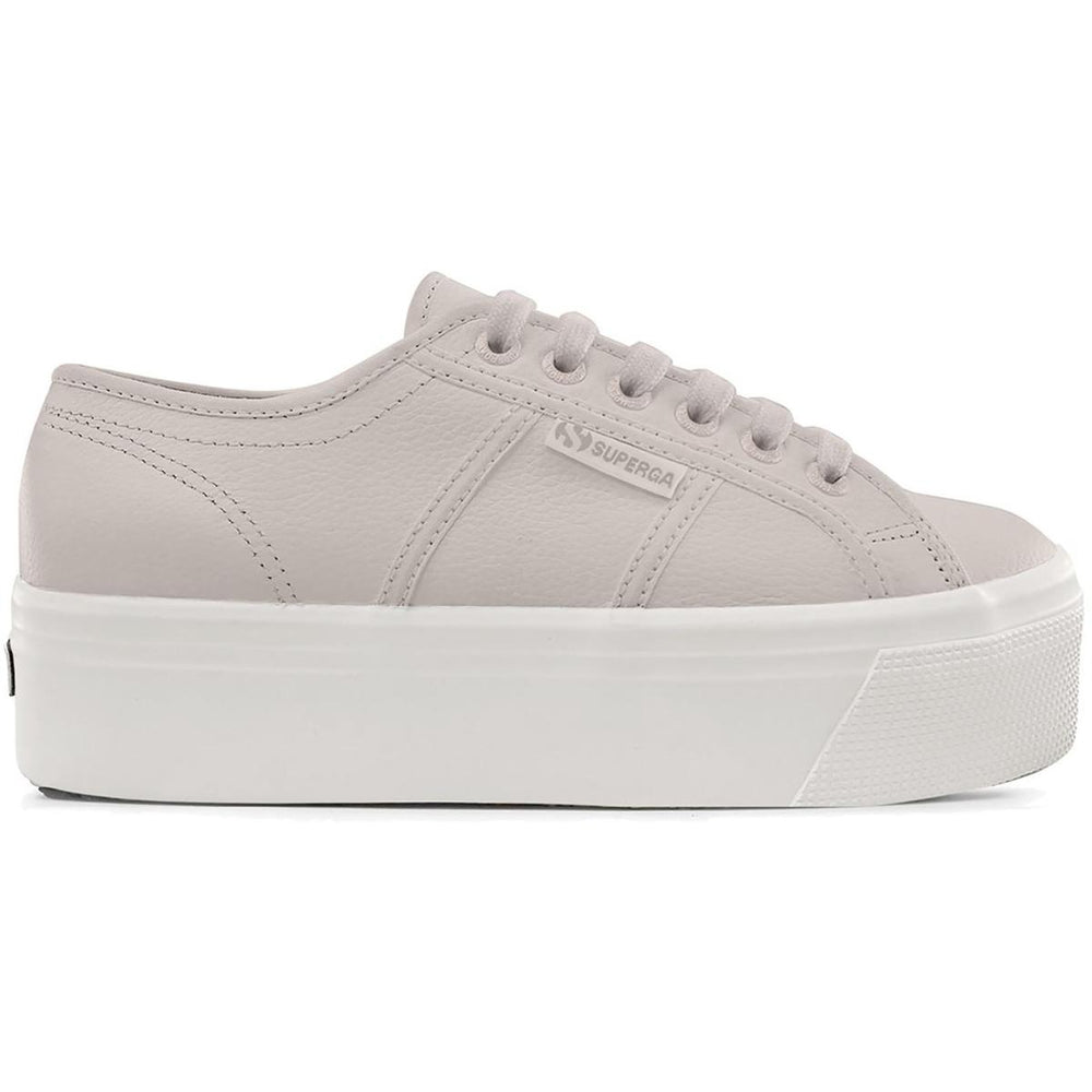 Superga 2790 Tumbled Leather Trainer Pink Almond – view 2