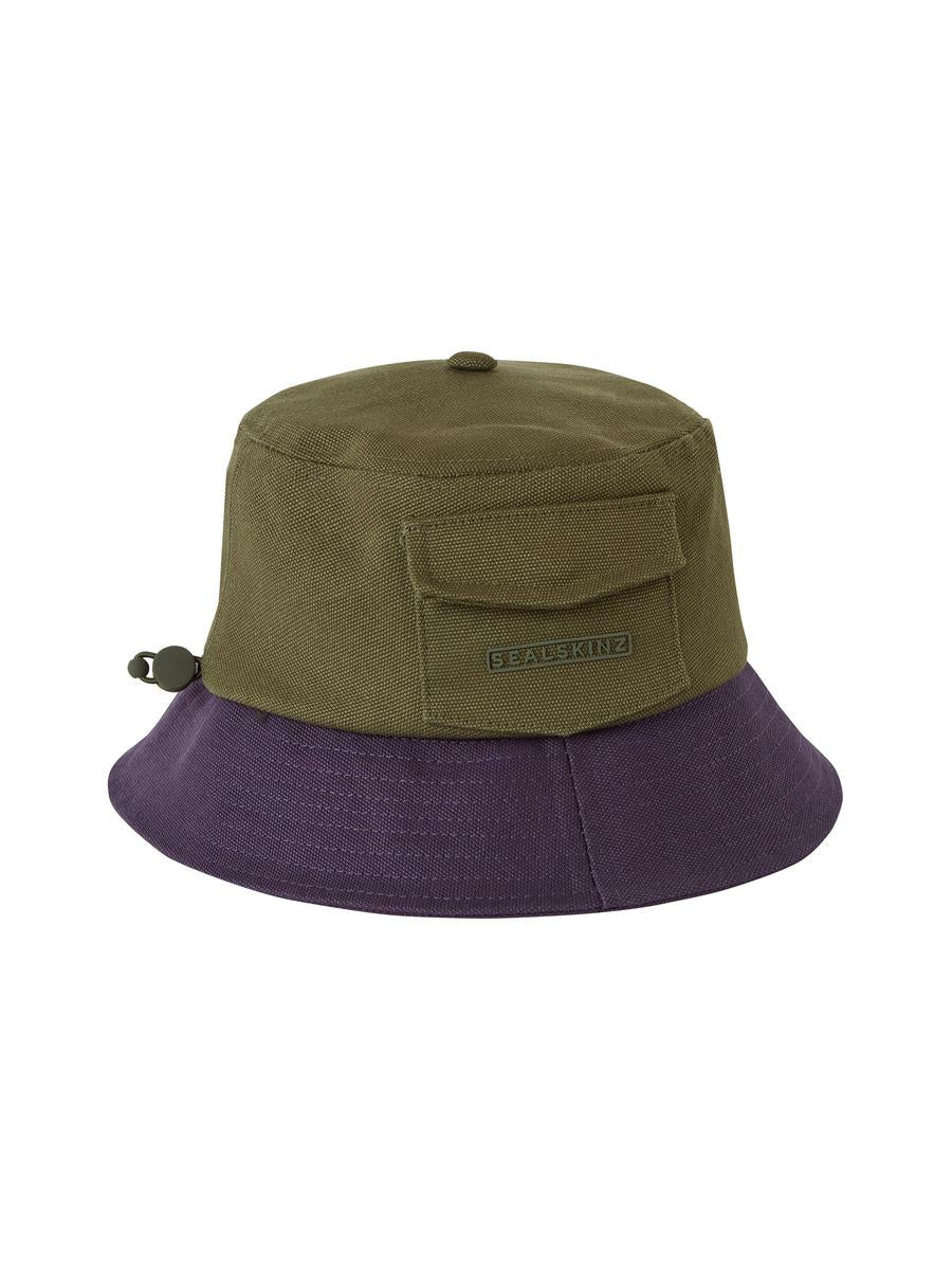 Sealskinz Lynford Waterproof Men's Canvas Bucket Hat Olive/Blue Men's HAT