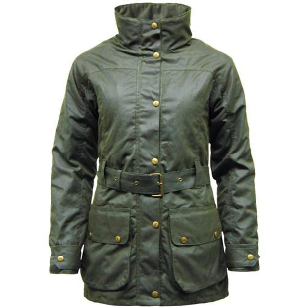 Game Cantrell Padded Antique Ladies Waxed Jacket Olive
