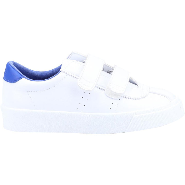 Superga 2843 Club S Straps Vegan Leather Trainers White-Blue Cold