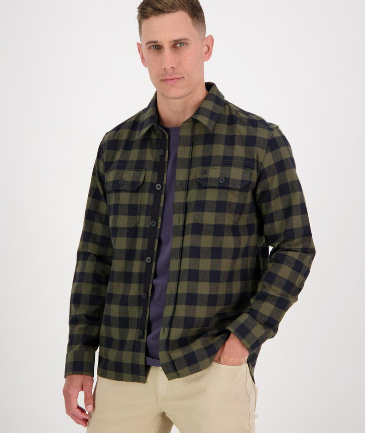 Swanndri Taranaki Tailor Shirt Olive/Navy