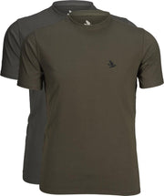 Seeland Outdoor 2-pack t-shirt Raven/Pine green