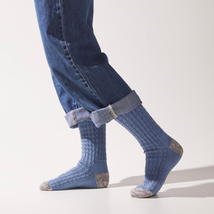 Sealskinz Wroxham Bamboo Mid Length Women's Waffle Sock Light Blue/Grey/Cream Women's SOCK