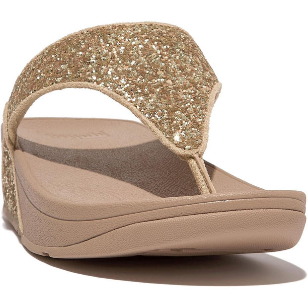Fitflop Lulu Glitter Toe-Post Sandals Latte Beige