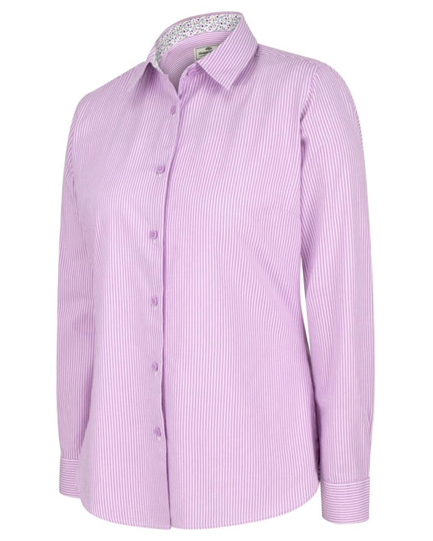 Hoggs of Fife Bonnie II Ladies Cotton Shirt Lavendar Stripe
