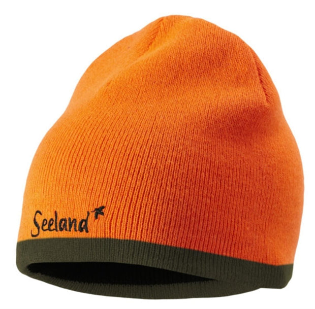 Seeland Ian Reversible beanie hat Hi-vis orange/Pine green