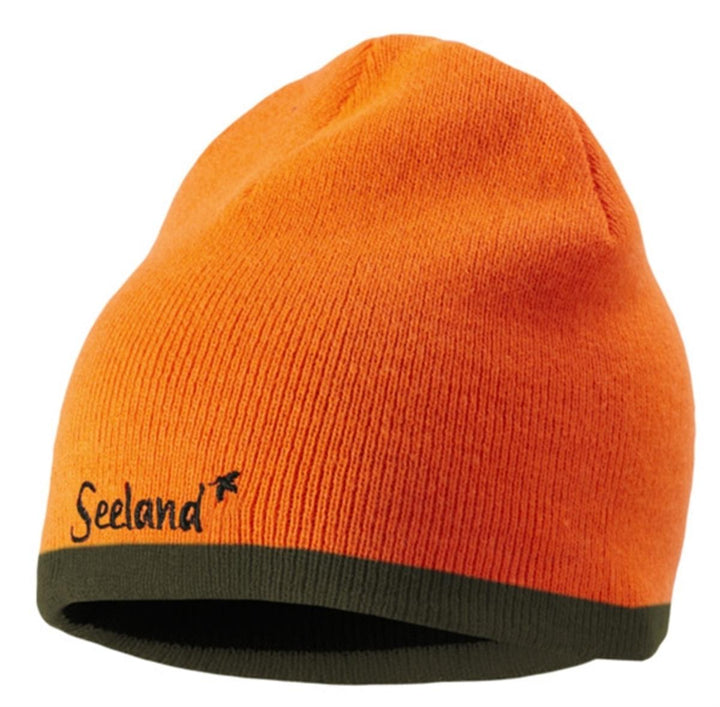 Seeland Ian Reversible beanie hat Hi-vis orange/Pine