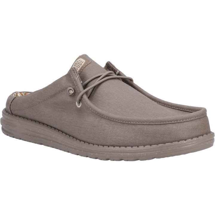 HEYDUDE Wally Slip Canvas Mule Walnut