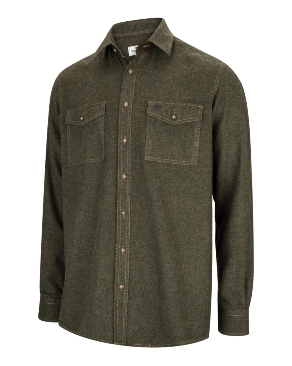 Hoggs of Fife Dunvegan Heavyweight Flannel Shirt Loden