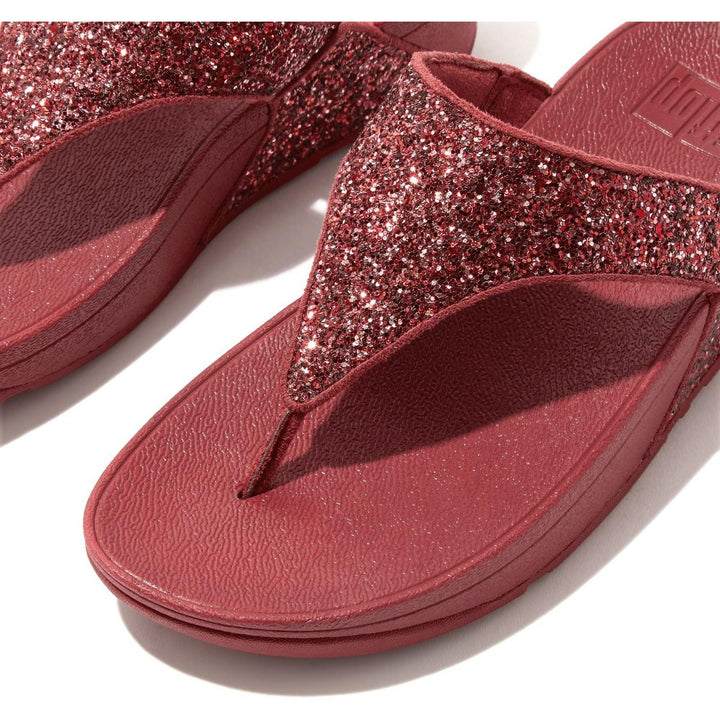 Fitflop Lulu Glitter Toe-Post Sandals Dusky Red