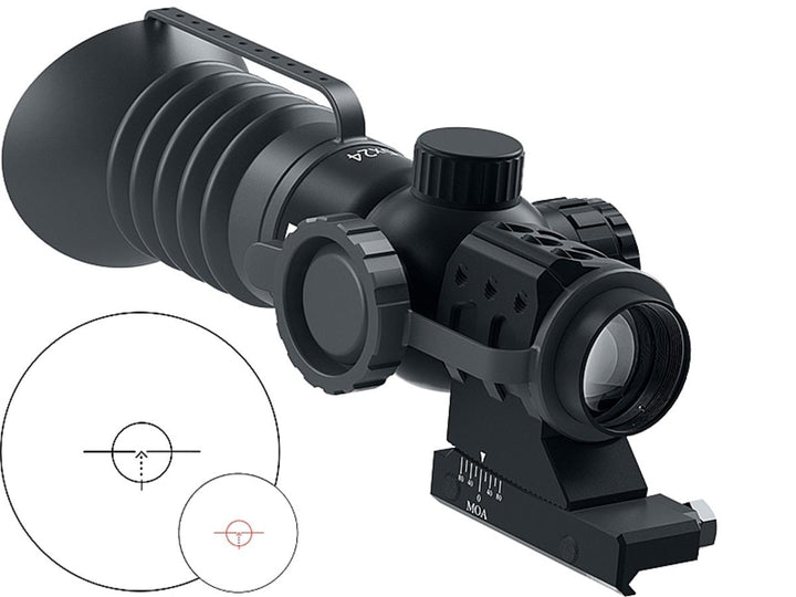 Immersive Optics 5x24 Prismatic Scope - MilDot Rapid w/MOA Adjustable Mounts