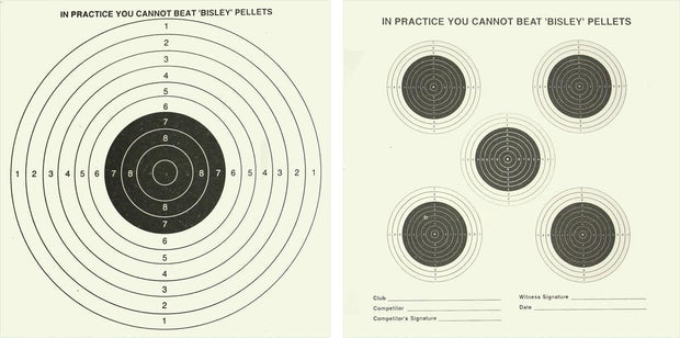 Bisley 17cm Targets Double Sided Five and One Grade 1 Pack 1000