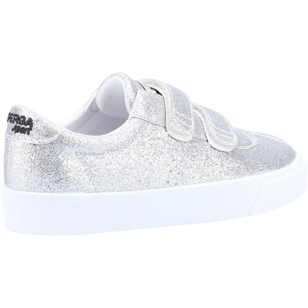 Superga 2843 Club S Straps Glitter Trainers Grey Silver