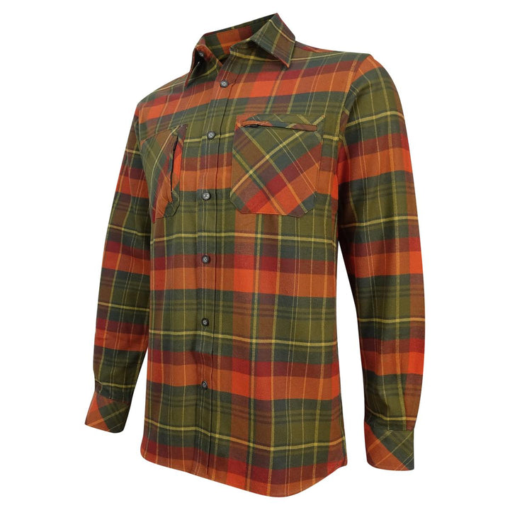Hoggs of Fife Autumn Luxury Hunting Shirt Green/Orange
