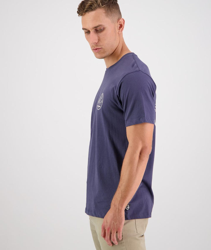 Swanndri Barton Printed T Shirt Steel Blue