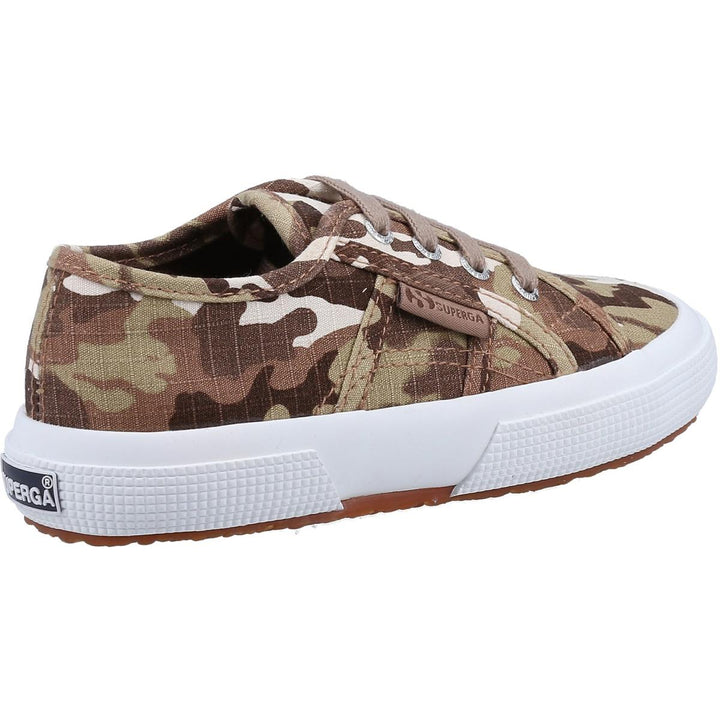Superga 2750 Kids Camo Ripstop Trainer Beige Raw Camouflage