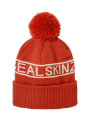 Sealskinz Heacham Waterproof Cold Weather Icon Bobble Hat Orange/Cream Unisex HAT