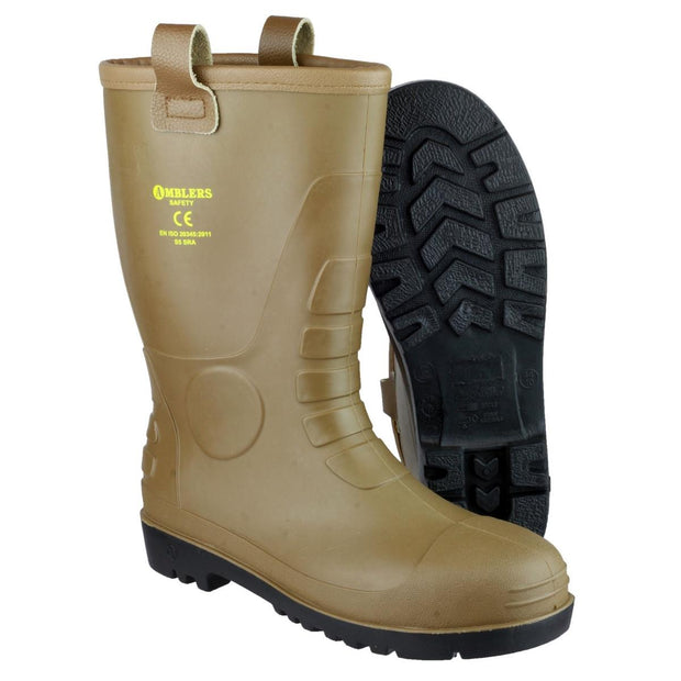 Amblers Safety FS95 Waterproof PVC Pull on Safety Rigger Boot Tan